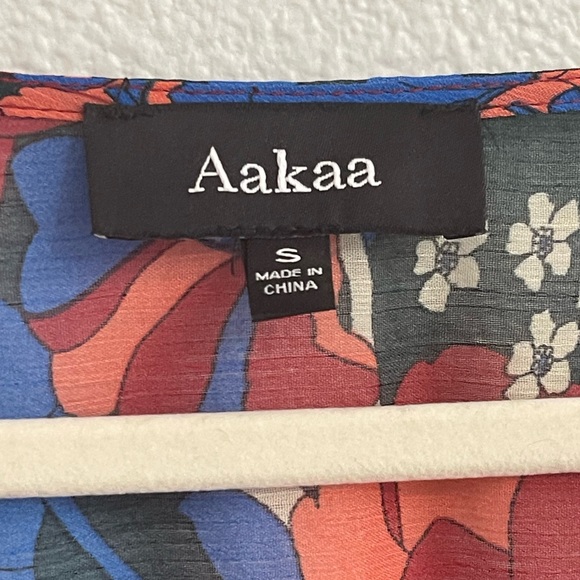 Aakaa Vibrant Floral Long Sleeve Maxi Dress Size S - Picture 2 of 11